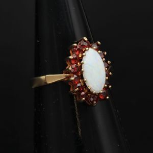 Gold Opal Garnet Ring. Edinburgh 1984