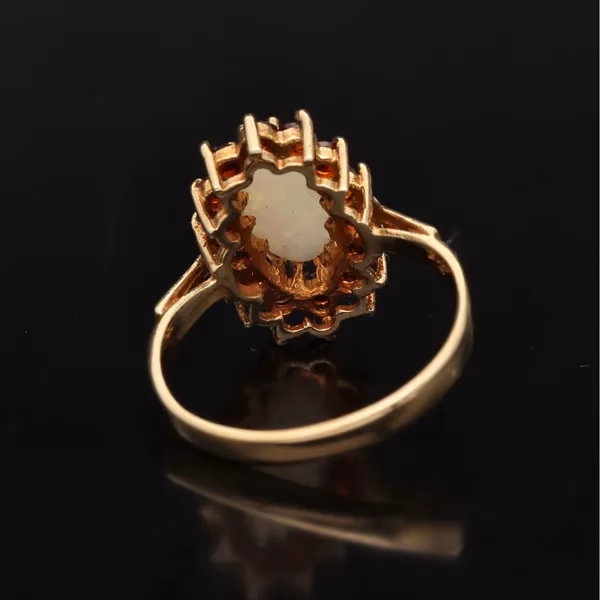Gold Opal Garnet Ring. Edinburgh 1984