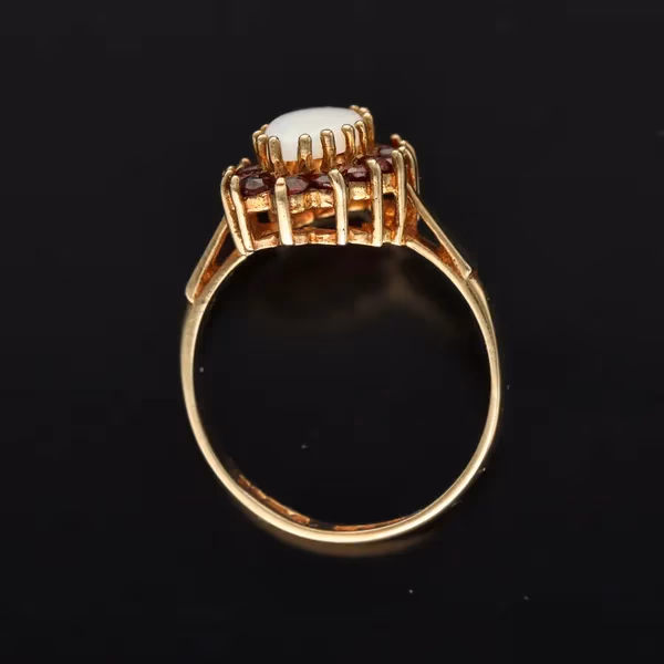Gold Opal Garnet Ring. Edinburgh 1984
