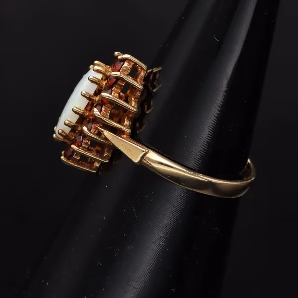 Gold Opal Garnet Ring. Edinburgh 1984