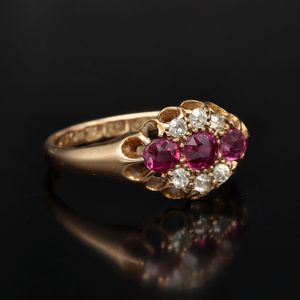 Victorian 18ct Gold Ruby and Diamond Ring
