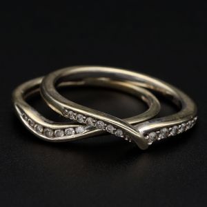 Pair Gold Diamond Rings