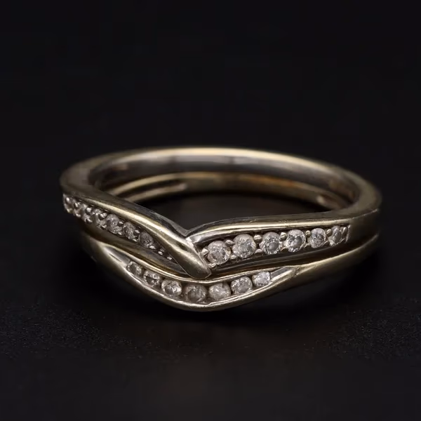 Pair Gold Diamond Rings