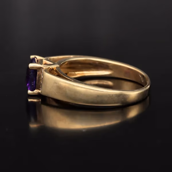 Gold Amethyst Diamond Ring