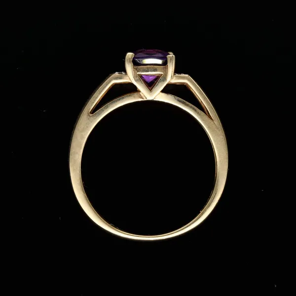 Gold Amethyst Diamond Ring