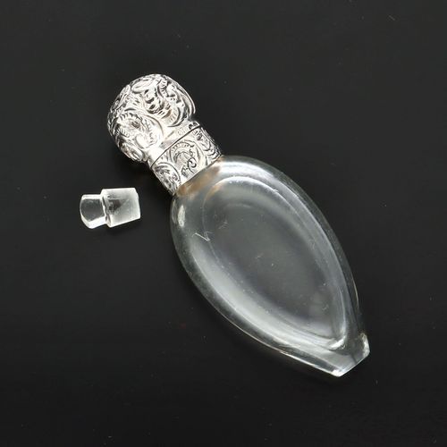 19th Century Silver Topped Tear Drop Shaped Scent Bottle image-2