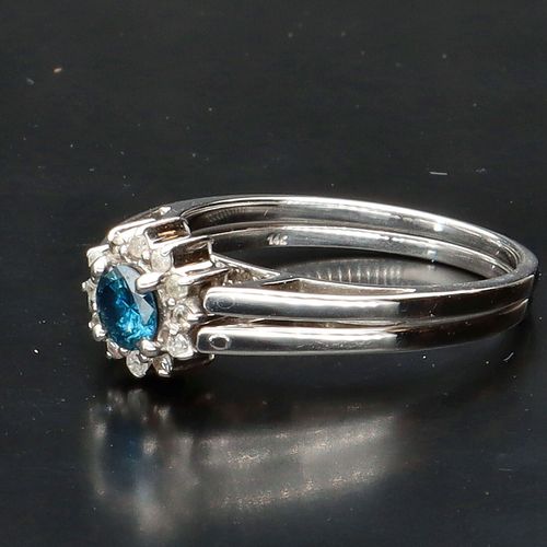 14ct Gold Flip Blue Diamond Ring image-6