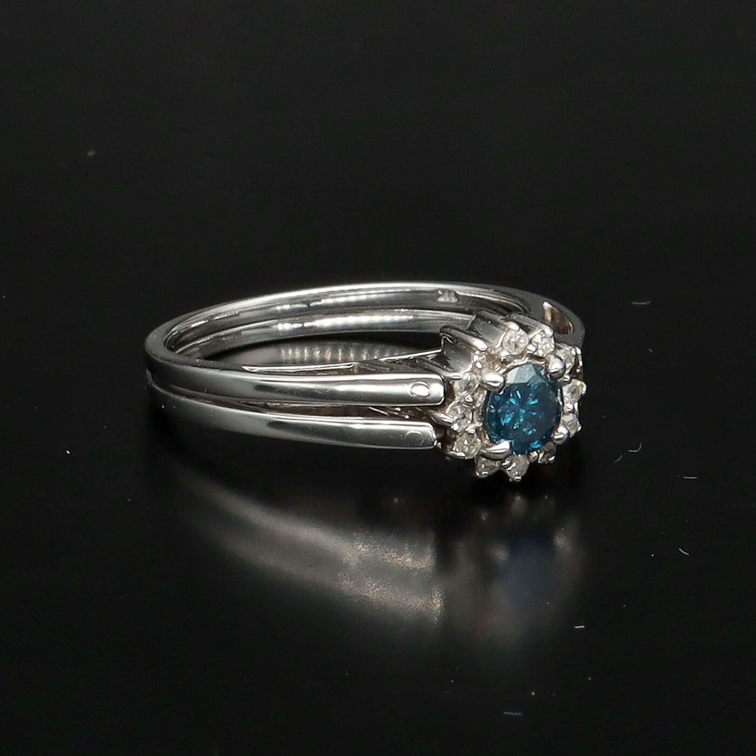 Vintage blue sales diamond ring