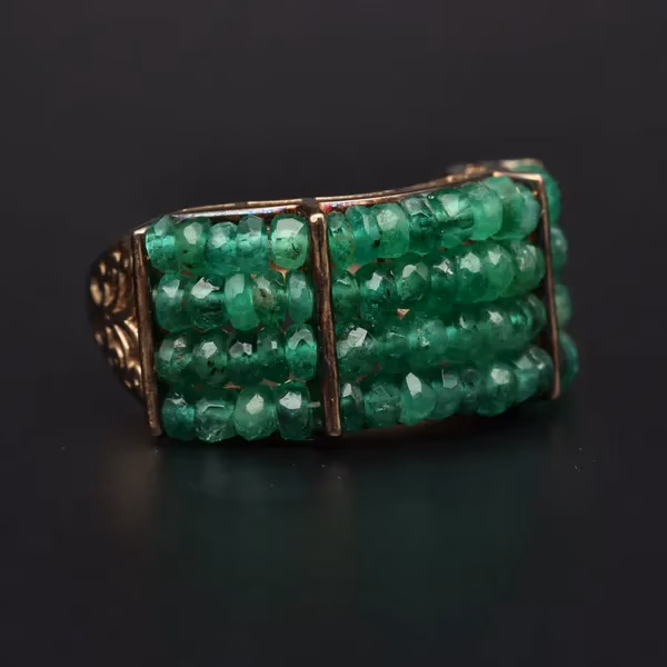 Gold Emerald Dress Ring