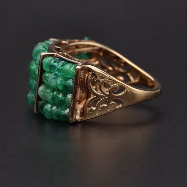 Gold Emerald Dress Ring