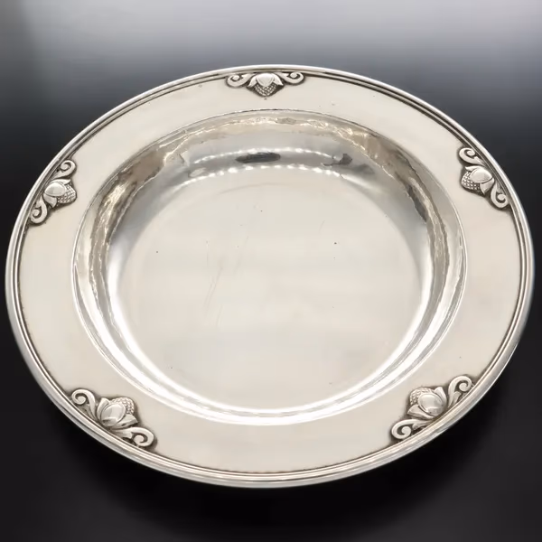 Georg Jensen Silver Childs Bowl in the Acorn Pattern
