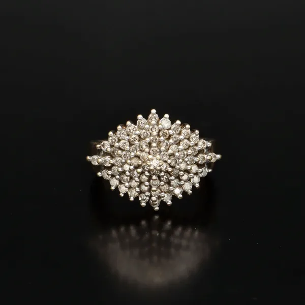 Vintage 9ct Gold Diamond Cluster Ring
