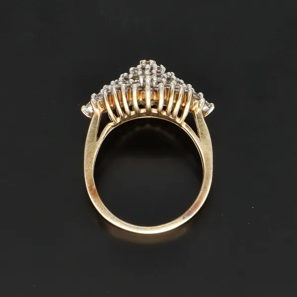 Vintage 9ct Gold Diamond Cluster Ring