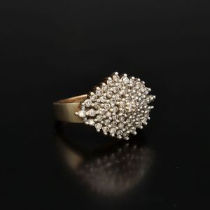 Vintage 9ct Gold Diamond Cluster Ring