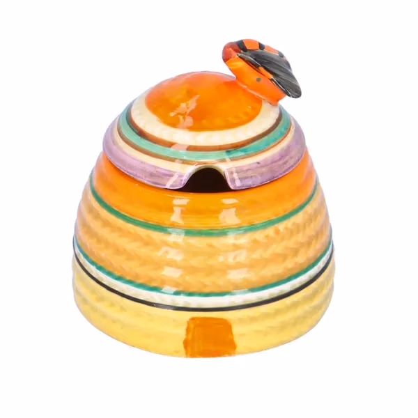 Clarice Cliff Liberty Stripe Small Beehive Preserve Pot