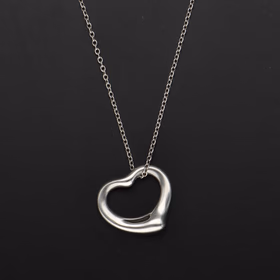 Tiffany & Co Open Heart Silver Pendant