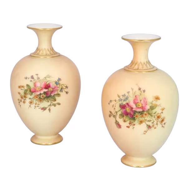 Pair of Late 19th Century Royal Worcester Vases