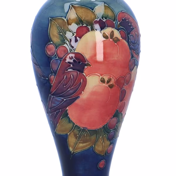 Moorcroft Pottery Finches Vase