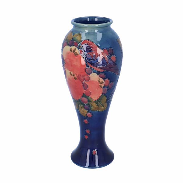 Moorcroft Pottery Finches Vase