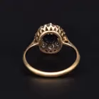 18ct Yellow Gold Mine Cut Diamond & Sapphire Ring