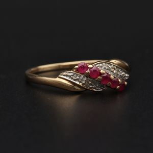 1950s 9ct Gold Ruby and Diamond Ring