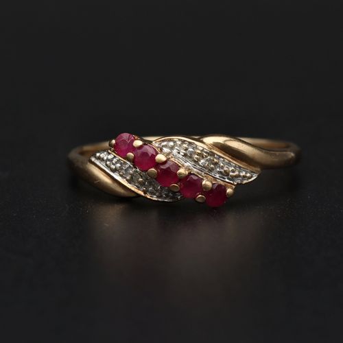 1950s 9ct Gold Ruby and Diamond Ring image-2