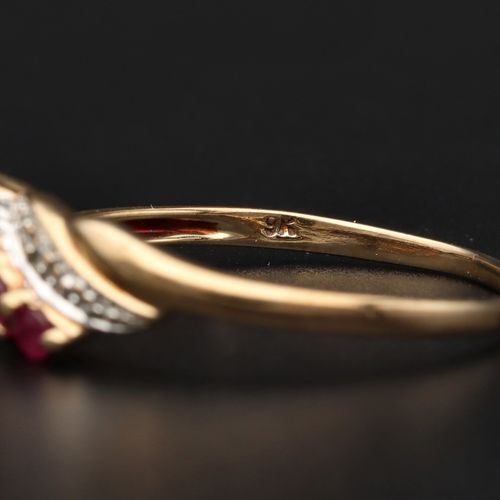 1950s 9ct Gold Ruby and Diamond Ring image-4