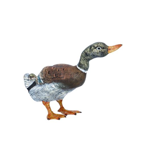 Antique Cold Painted Bronze Duck image-2