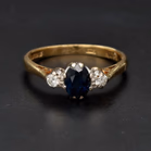 18ct Yellow Gold Sapphire & Diamond Ring