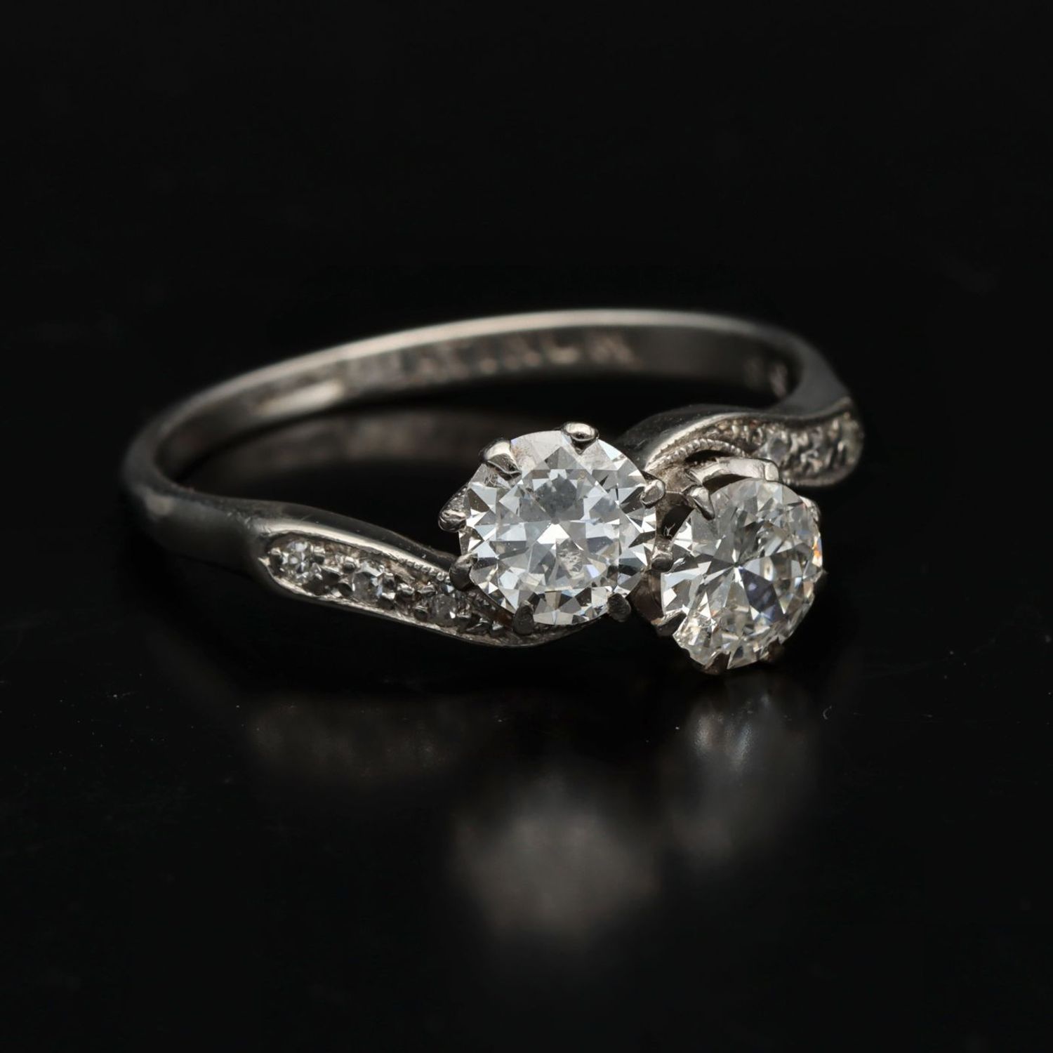 Vintage platinum online engagement ring