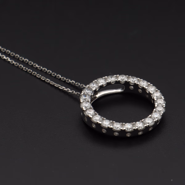 9ct White Gold Lab Diamond Pendant