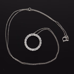 9ct White Gold Lab Diamond Pendant