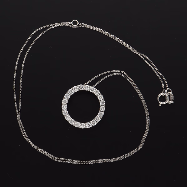 9ct White Gold Lab Diamond Pendant