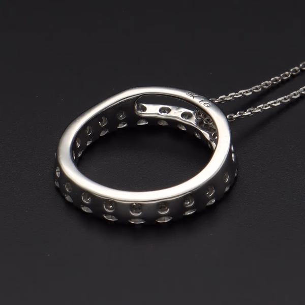 9ct White Gold Lab Diamond Pendant