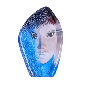 Mats Jonasson Maleras Glass Female Face Called Fleur