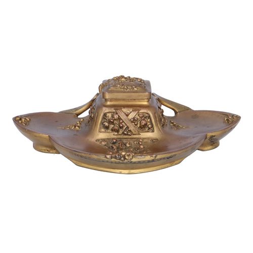 Art Nouveau French Bronze Inkwell and Blotter image-4
