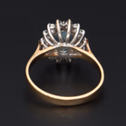 9ct Yellow Gold Aquamarine & Cubic Zirconia Cluster Ring