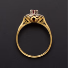 London 1967 18ct Yellow Gold Ruby & Diamond Cluster Ring