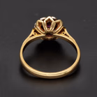 London 1967 18ct Yellow Gold Ruby & Diamond Cluster Ring