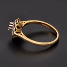 London 1967 18ct Yellow Gold Ruby & Diamond Cluster Ring