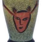 Rare Kosta Boda Glass Face Vase
