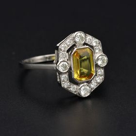 Platinum Sapphire & Diamond Ring