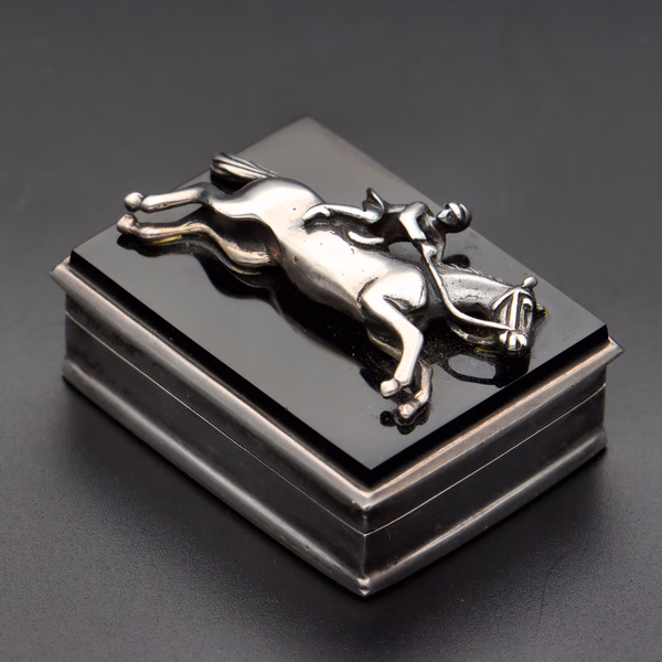 Silver and Black Onyx Trinket Box