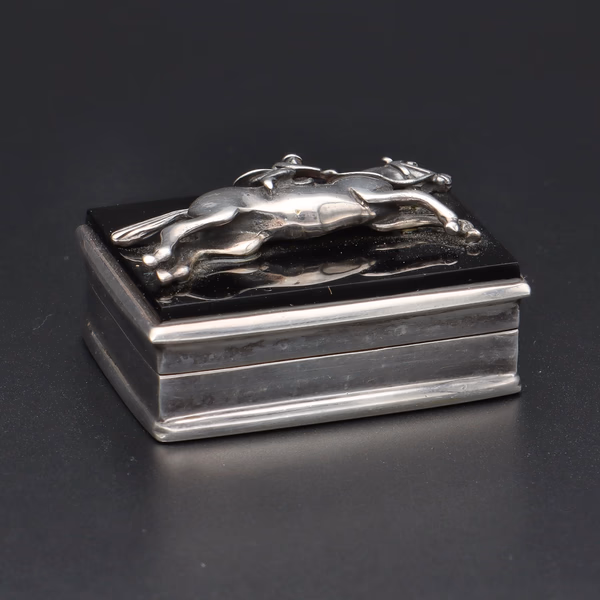 Silver and Black Onyx Trinket Box