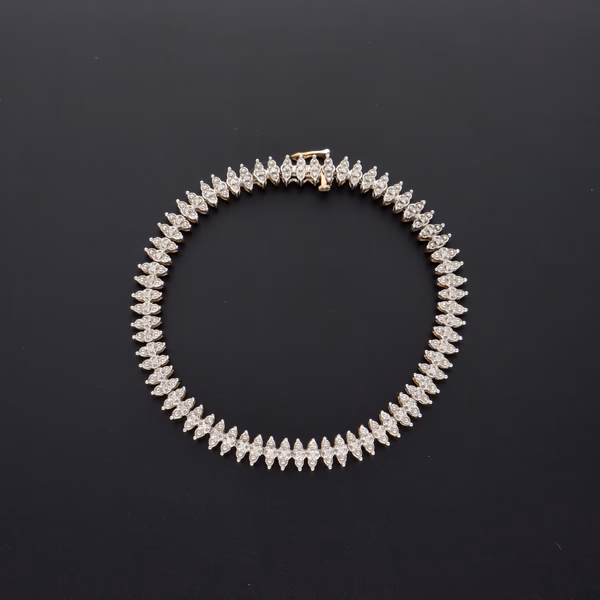 9ct Yellow Gold Diamond Bracelet