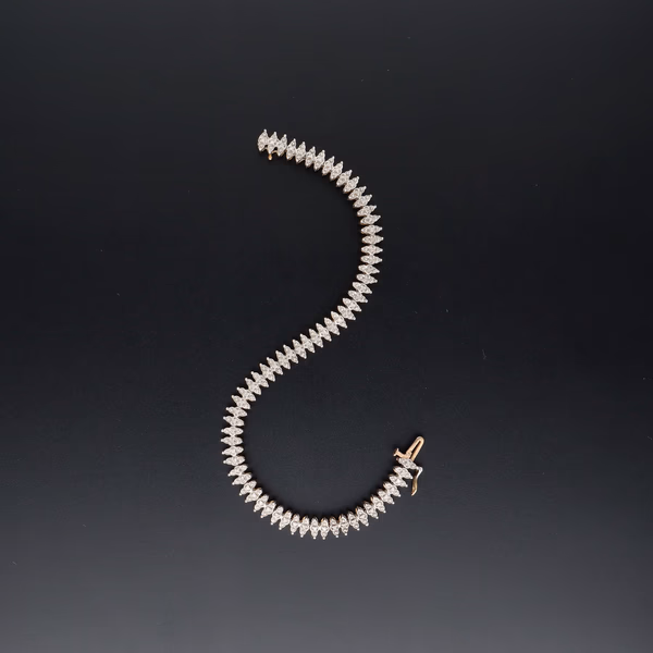 9ct Yellow Gold Diamond Bracelet