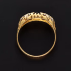 18ct Yellow Gold Old Cut Diamond & Sapphire Gypsy Set Ring