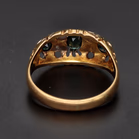18ct Yellow Gold Old Cut Diamond & Sapphire Gypsy Set Ring