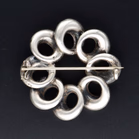Mid 19th Century Hand Crafted Scottish Silver and Agate Brooch