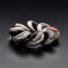 Mid 19th Century Hand Crafted Scottish Silver and Agate Brooch